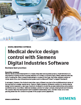 Medical device design control with Siemens Digital Industries Software