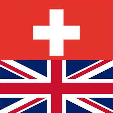 Flags of Swizterland and UK
